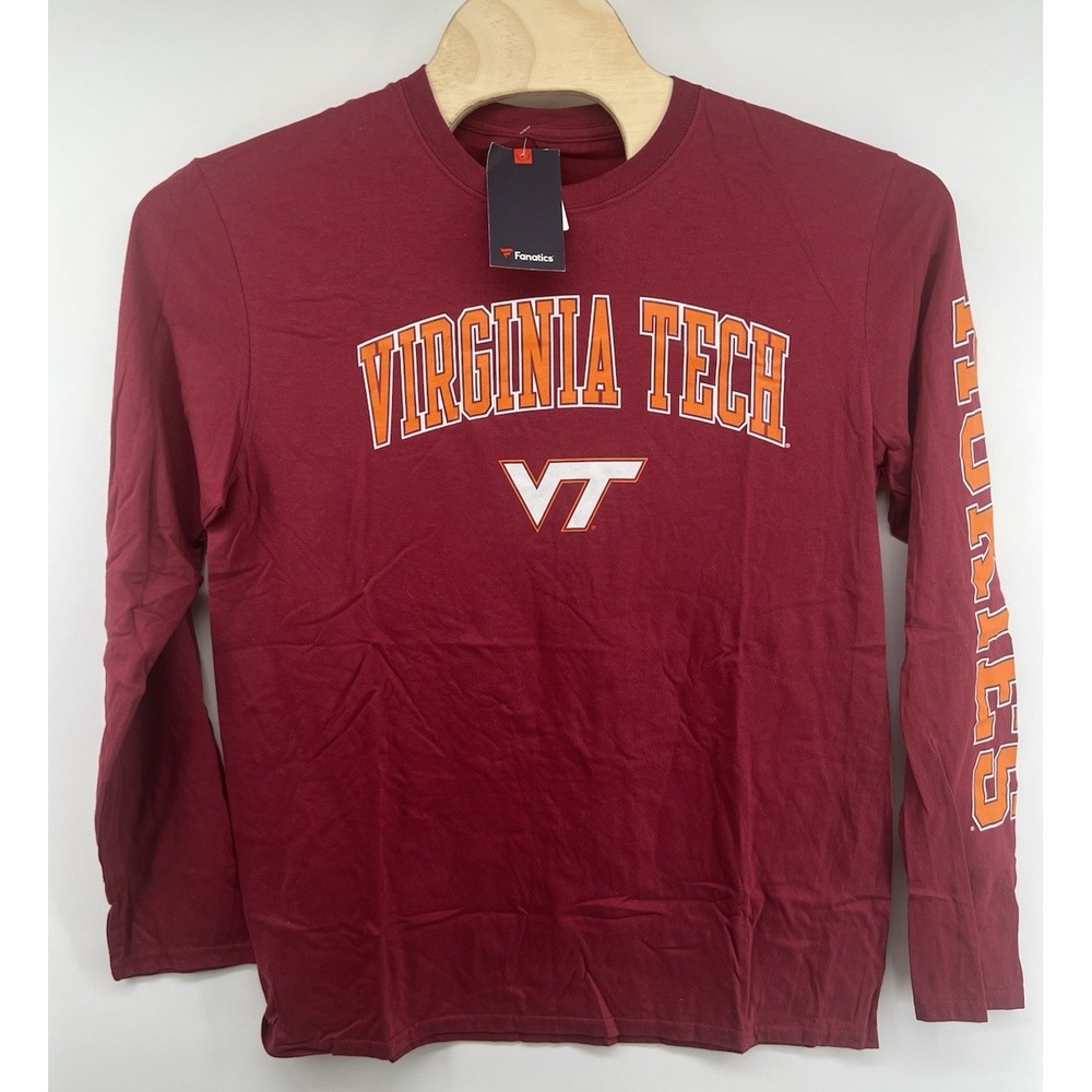 Virginia Tech Hokies Fanatics Large Long Sleeved T Shirt Mens New NWT